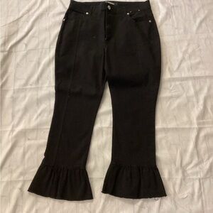 Express Black Ruffle Hem Pants
